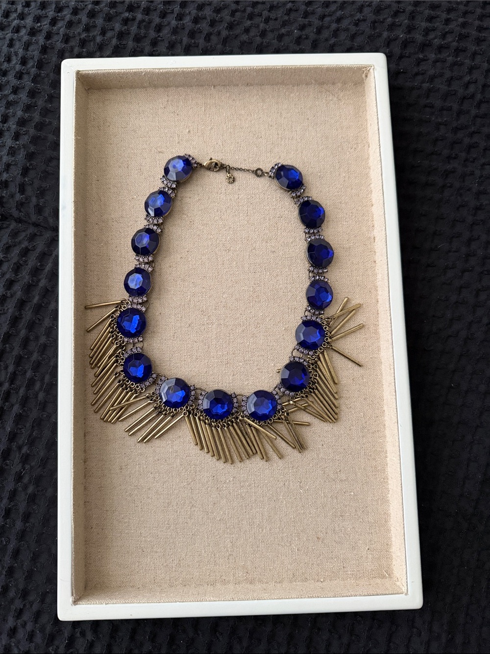 BaubleBar Cobalt Crystal Fringe Necklace